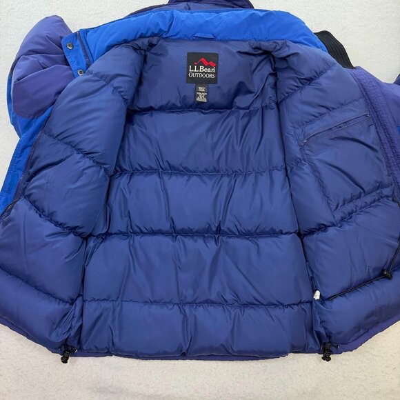 VINTAGE LL Bean Women's Blue Puffer Jacket Penobscot Parka Down Ski Coat PM - Picture 2 of 11